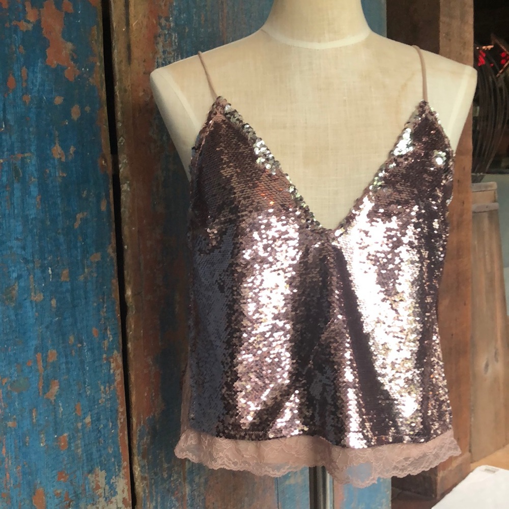 Free people intimately sequined top.